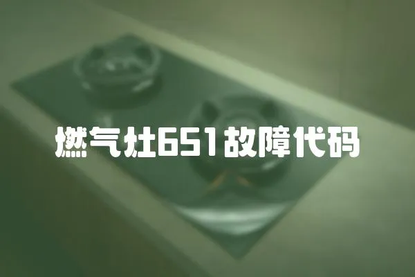燃?xì)庠?51故障代碼