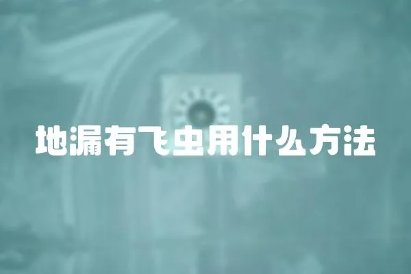 地漏有飛蟲用什么方法