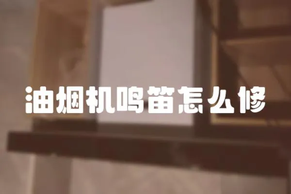 油煙機(jī)鳴笛怎么修