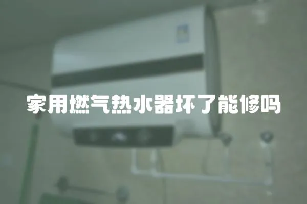家用燃氣熱水器壞了能修嗎