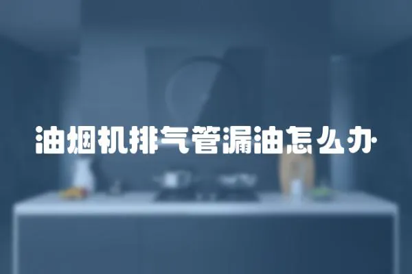油煙機排氣管漏油怎么辦