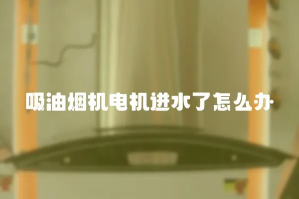 吸油煙機電機進水了怎么辦