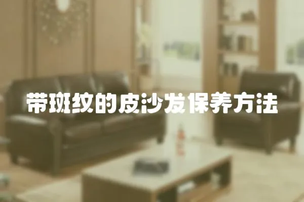 帶斑紋的皮沙發保養方法