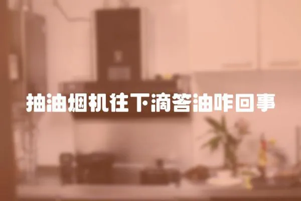 抽油煙機往下滴答油咋回事