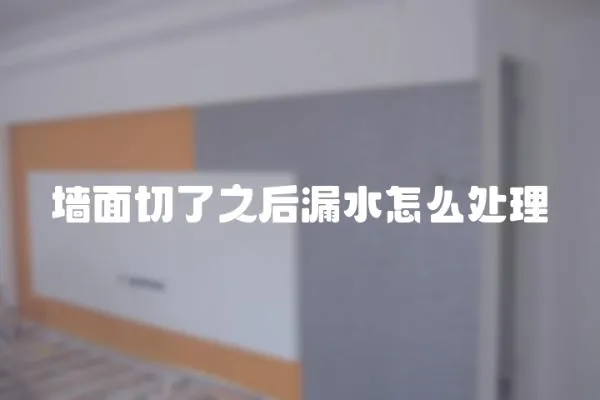 墻面切了之后漏水怎么處理