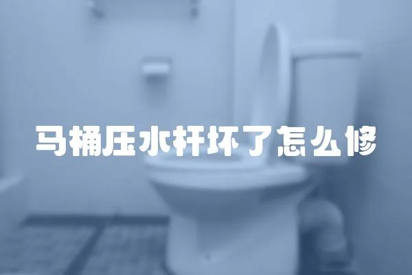 馬桶壓水桿壞了怎么修