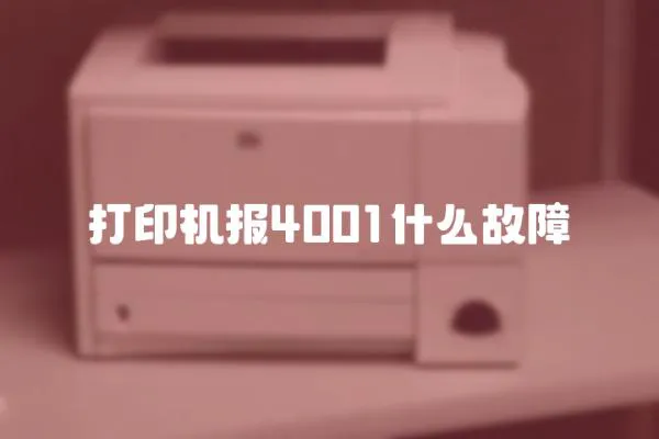 打印機報4001什么故障