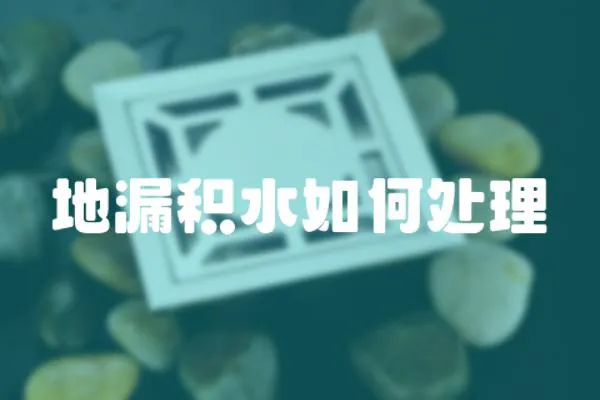 地漏積水如何處理
