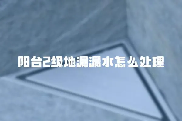 陽臺2級地漏漏水怎么處理