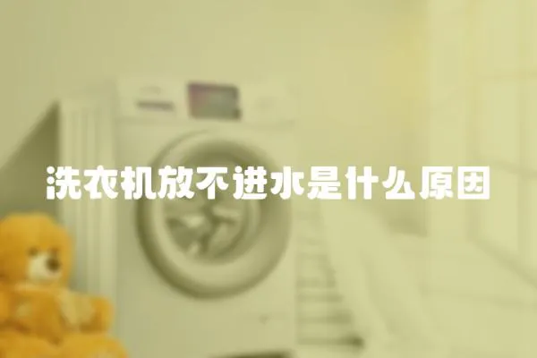 洗衣機放不進水是什么原因