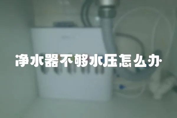 凈水器不夠水壓怎么辦