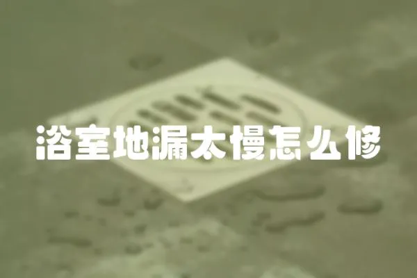 浴室地漏太慢怎么修