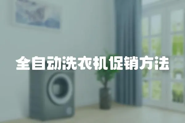 全自動洗衣機促銷方法