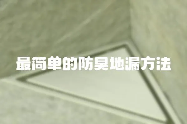 最簡單的防臭地漏方法