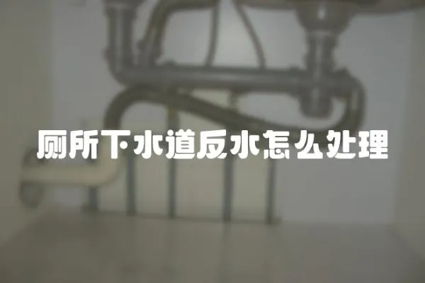 廁所下水道反水怎么處理
