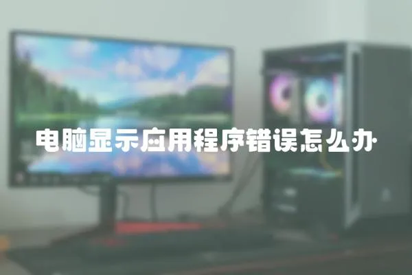 電腦顯示應用程序錯誤怎么辦