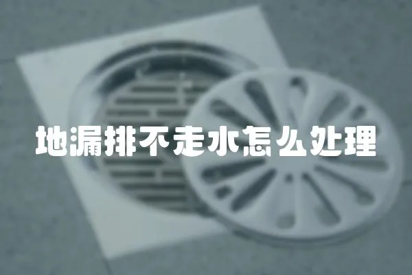 地漏排不走水怎么處理