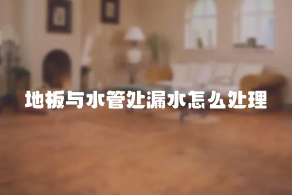 地板與水管處漏水怎么處理
