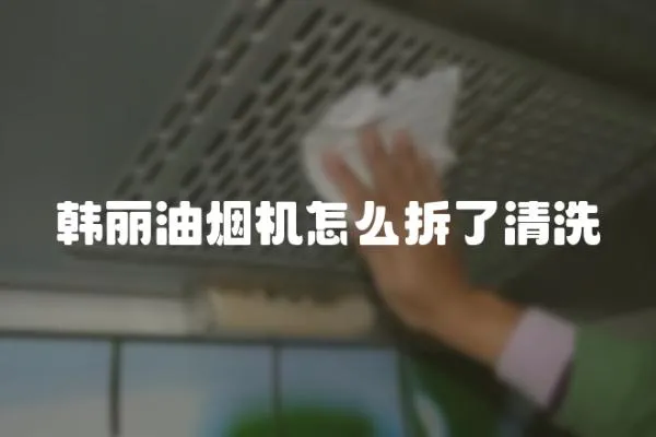 韓麗油煙機怎么拆了清洗