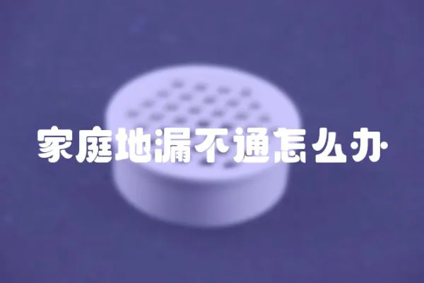 家庭地漏不通怎么辦