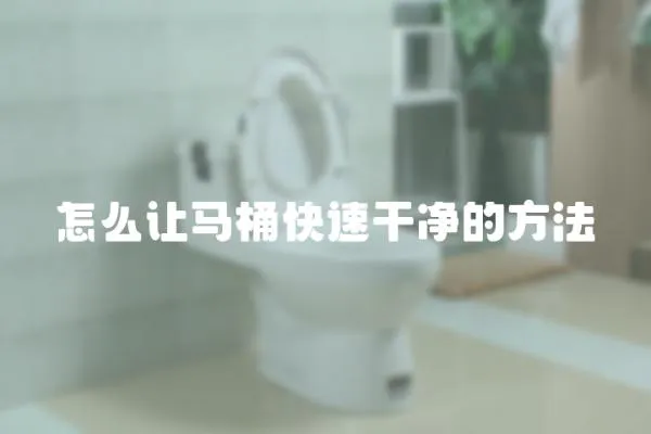 怎么讓馬桶快速干凈的方法