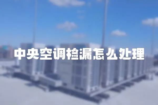 中央空調檢漏怎么處理