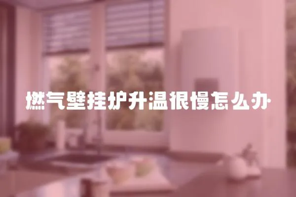 燃氣壁掛爐升溫很慢怎么辦