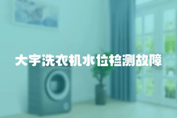 大宇洗衣機水位檢測故障