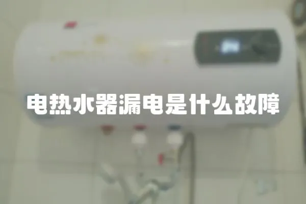 電熱水器漏電是什么故障