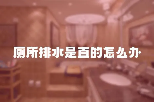 廁所排水是直的怎么辦