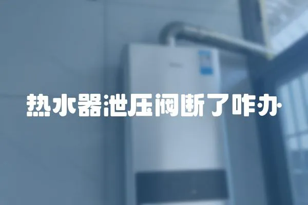 熱水器泄壓閥斷了咋辦