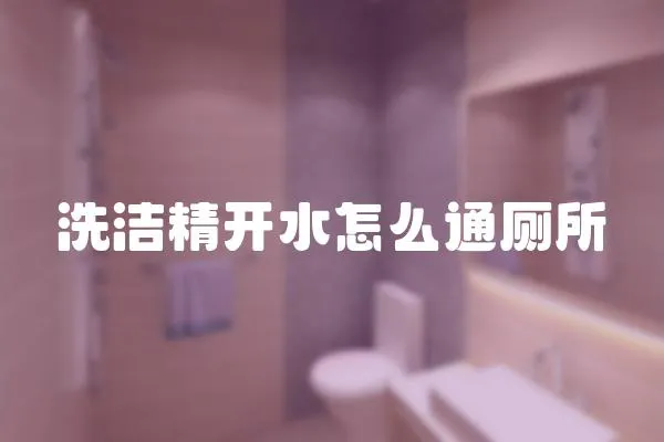 洗潔精開(kāi)水怎么通廁所