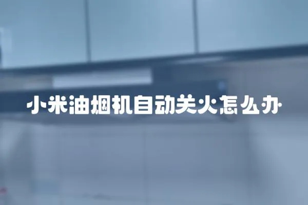 小米油煙機自動關火怎么辦