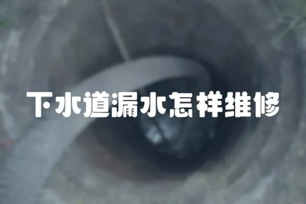 下水道漏水怎樣維修