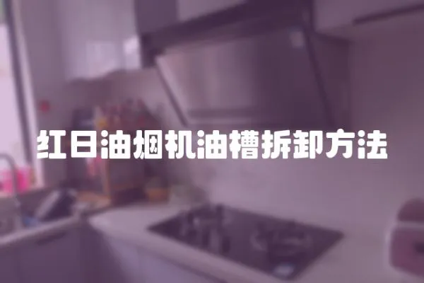 紅日油煙機油槽拆卸方法