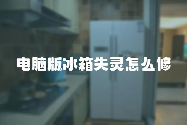 電腦版冰箱失靈怎么修