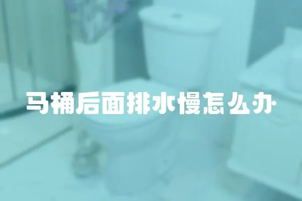馬桶后面排水慢怎么辦