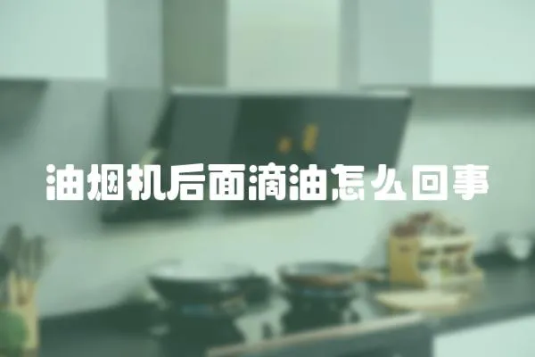 油煙機后面滴油怎么回事