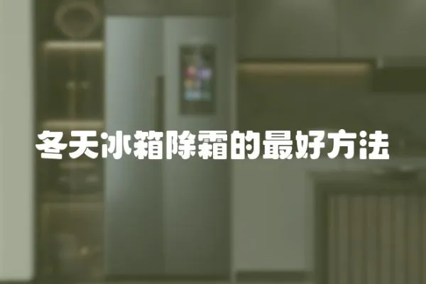 冬天冰箱除霜的最好方法