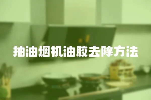 抽油煙機油膠去除方法