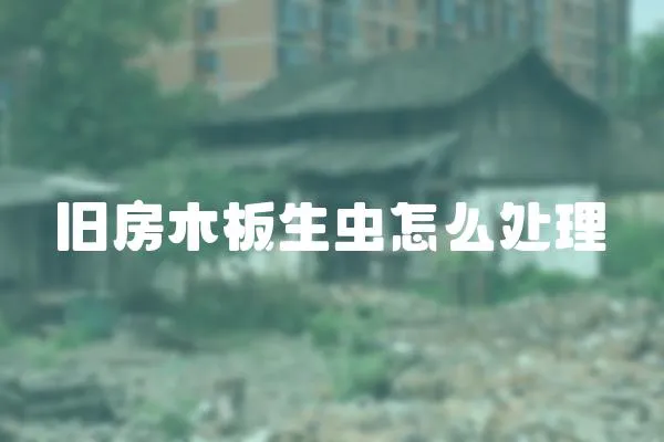 舊房木板生蟲怎么處理