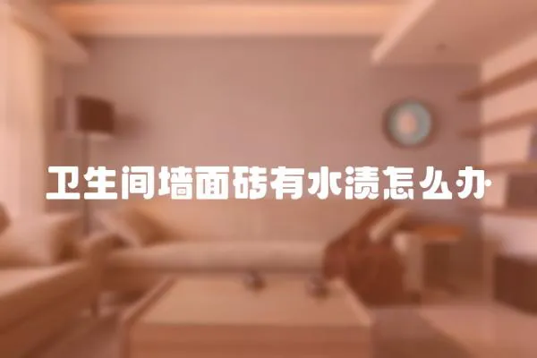 衛生間墻面磚有水漬怎么辦