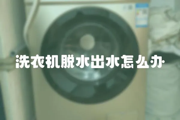 洗衣機脫水出水怎么辦