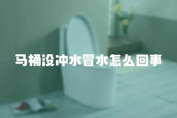 馬桶沒沖水冒水怎么回事