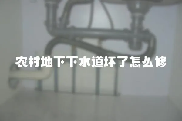 農村地下下水道壞了怎么修