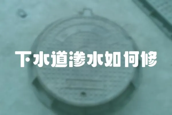 下水道滲水如何修