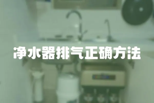 凈水器排氣正確方法