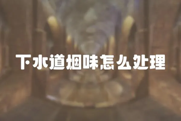 下水道煙味怎么處理