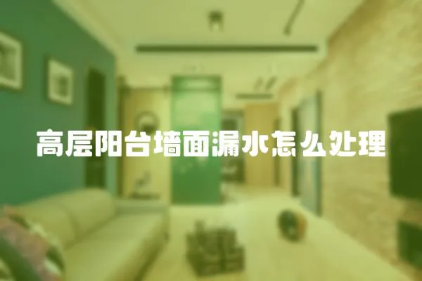 高層陽臺墻面漏水怎么處理