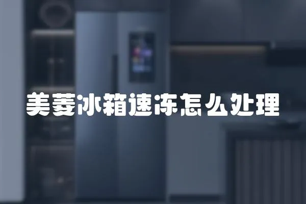美菱冰箱速凍怎么處理